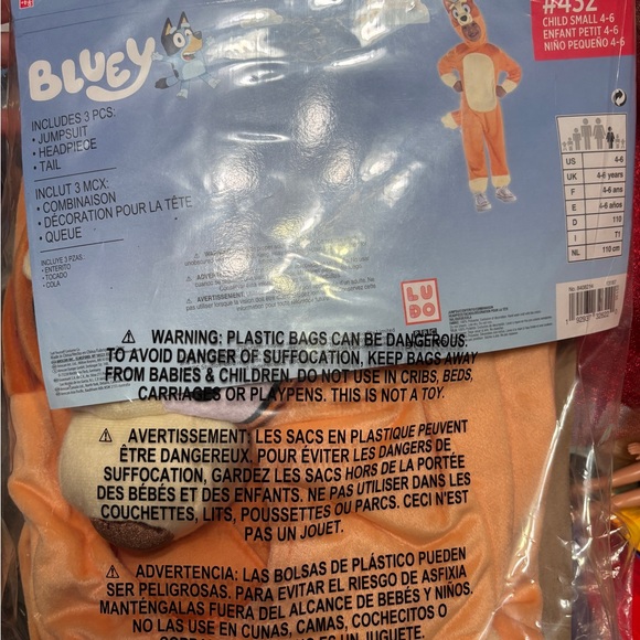 Bingo Kids Costume - Orange and White - Picture 2 of 2